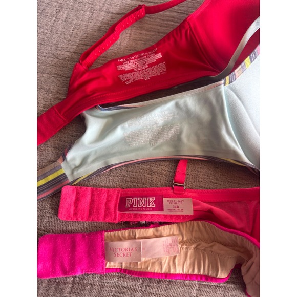 Victoria's Secret PINK Bra Bundle Lot of 4 Size 34B Push Up Demi - Picture 4 of 4